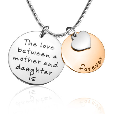 Personalised Mother Forever Necklace - Two Tone - Rose  Silver - Handcrafted & Custom-Made