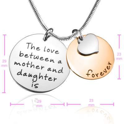 Personalised Mother Forever Necklace - Two Tone - Rose  Silver - Handcrafted & Custom-Made