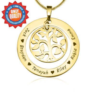 Personalised My Family Tree Necklace - 18ct Gold Plated - Handcrafted & Custom-Made