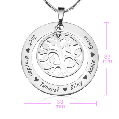 Personalised My Family Tree Necklace - Sterling Silver - Handcrafted & Custom-Made