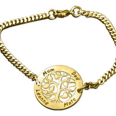 Personalised My Tree Bracelet - 18ct Gold Plated - Handcrafted & Custom-Made