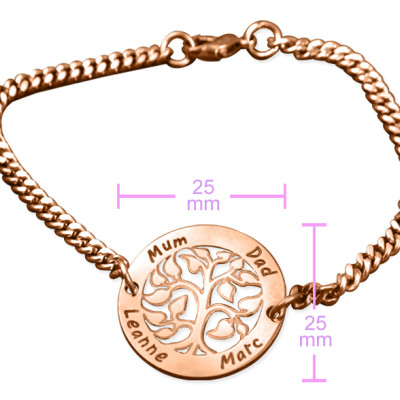 Personalised My Tree Bracelet - 18ct Rose Gold Plated - Handcrafted & Custom-Made