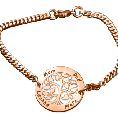 Personalised My Tree Bracelet - 18ct Rose Gold Plated - Handcrafted & Custom-Made
