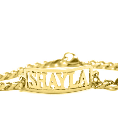 Personalised Name Bracelet/Anklet - 18ct Gold Plated - Handcrafted & Custom-Made