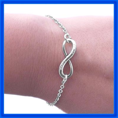 Personalised Classic  Infinity Bracelet/Anklet - Sterling Silver - Handcrafted & Custom-Made