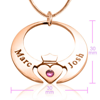 Personalised Queen of My Heart Necklace - 18ct Rose Gold Plated - Handcrafted & Custom-Made
