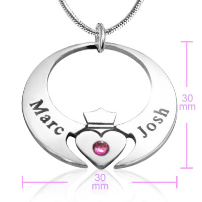 Personalised Queen of My Heart Necklace - Sterling Silver - Handcrafted & Custom-Made