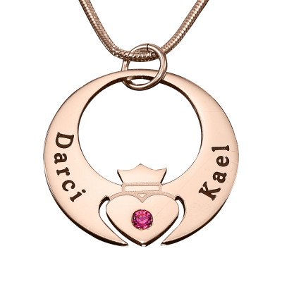 Personalised Queen of My Heart Necklace - 18ct Rose Gold Plated - Handcrafted & Custom-Made