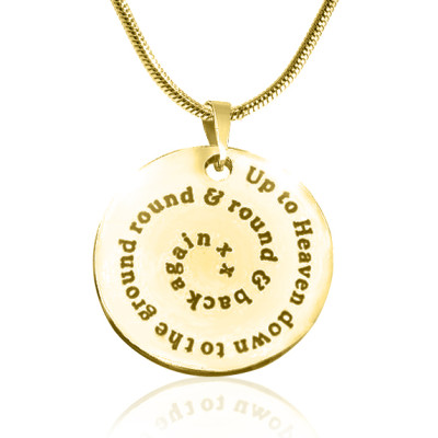 Personalised Swirls of Time Disc Necklace - 18ct Gold Plated - Handcrafted & Custom-Made