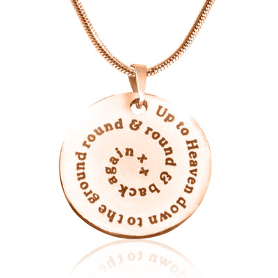 Personalised Swirls of Time Disc Necklace - 18ct Rose Gold Plated - Handcrafted & Custom-Made
