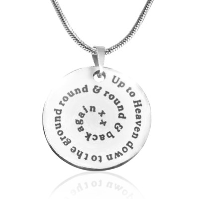 Personalised Swirls of Time Disc Necklace - Sterling Silver - Handcrafted & Custom-Made