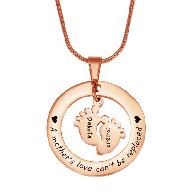 Personalised Cant Be Replaced Necklace - Single Feet 18mm - 18ct Rose Gold - Handcrafted & Custom-Made