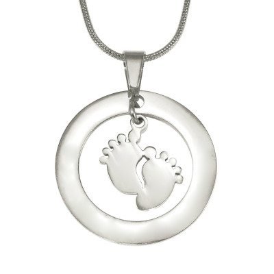 Personalised Cant Be Replaced Necklace - Single Feet 18mm - Sterling Silver - Handcrafted & Custom-Made