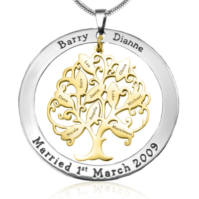 Personalised Tree of My Life Washer 10 - Two Tone - Gold Tree - Handcrafted & Custom-Made