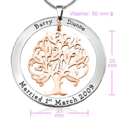 Personalised Tree of My Life Washer 10 - Two Tone - Rose Gold Tree - Handcrafted & Custom-Made