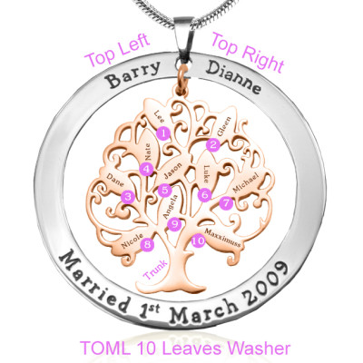 Personalised Tree of My Life Washer 10 - Two Tone - Rose Gold Tree - Handcrafted & Custom-Made