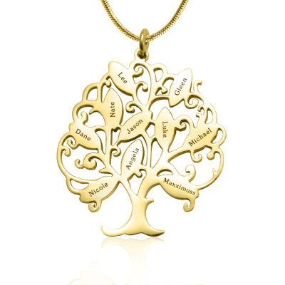 Personalised Tree of My Life Necklace 10 - 18ct Gold Plated - Handcrafted & Custom-Made