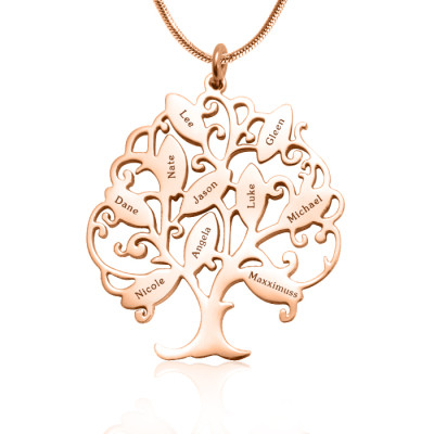 Personalised Tree of My Life Necklace 10 - 18ct Rose Gold Plated - Handcrafted & Custom-Made