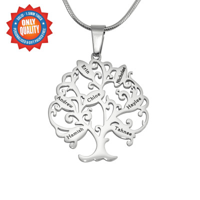 Personalised Tree of My Life Necklace 7 - Sterling Silver - Handcrafted & Custom-Made