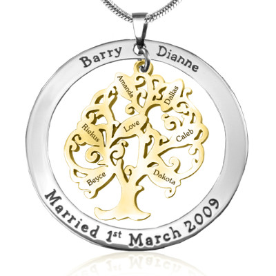 Personalised Tree of My Life Washer 7 - Two Tone - Gold Tree - Handcrafted & Custom-Made
