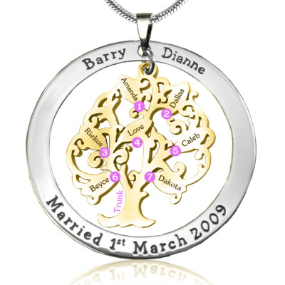 Personalised Tree of My Life Washer 7 - Two Tone - Gold Tree - Handcrafted & Custom-Made