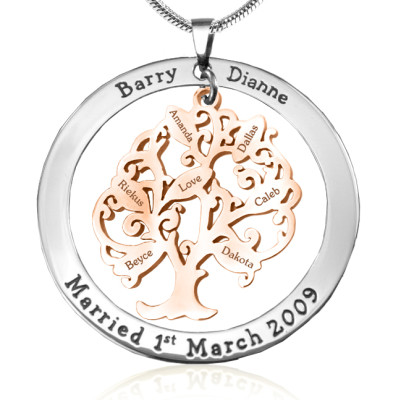 Personalised Tree of My Life Washer 7 - Two Tone - Rose Gold Tree - Handcrafted & Custom-Made