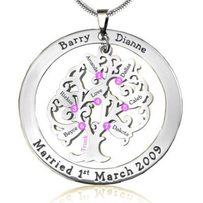 Personalised Tree of My Life Washer 7 - Sterling Silver - Handcrafted & Custom-Made
