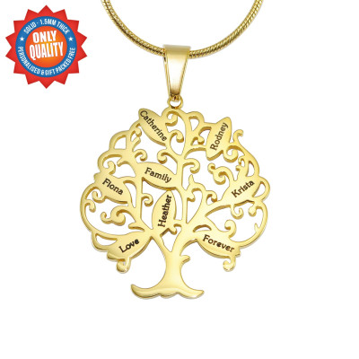 Personalised Tree of My Life Necklace 8 - 18ct Gold Plated - Handcrafted & Custom-Made