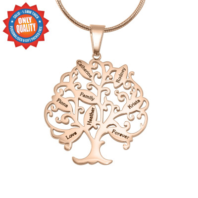 Personalised Tree of My Life Necklace 8 - 18ct Rose Gold Plated - Handcrafted & Custom-Made