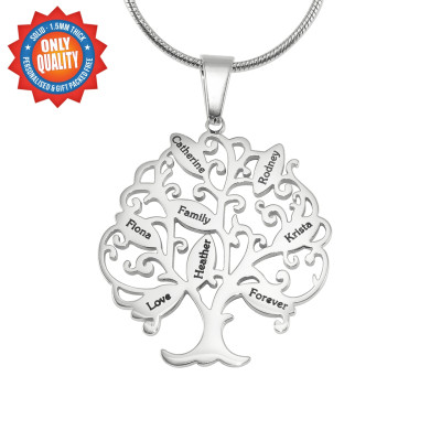 Personalised Tree of My Life Necklace 8 - Sterling Silver - Handcrafted & Custom-Made