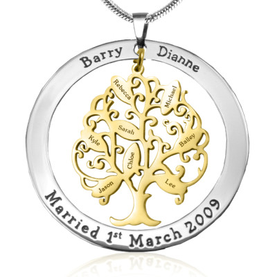 Personalised Tree of My Life Washer 8 - Two Tone - Gold Tree - Handcrafted & Custom-Made