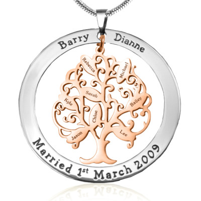 Personalised Tree of My Life Washer 8 - Two Tone - Rose Gold Tree - Handcrafted & Custom-Made