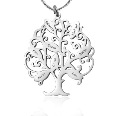 Personalised Tree of My Life Necklace 8 - Sterling Silver - Handcrafted & Custom-Made