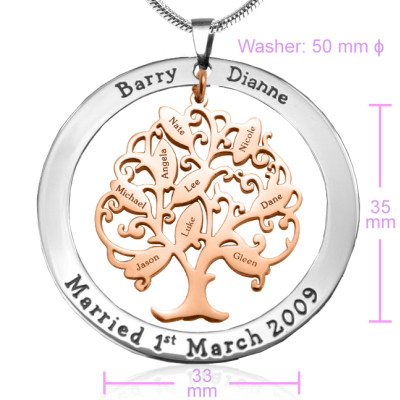 Personalised Tree of My Life Washer 9 - Two Tone - Rose Gold Tree - Handcrafted & Custom-Made