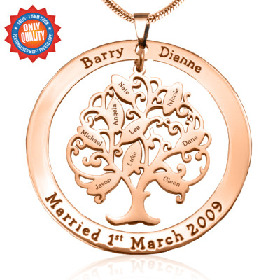 Personalised Tree of My Life Washer 9 - 18ct Rose Gold Plated - Handcrafted & Custom-Made