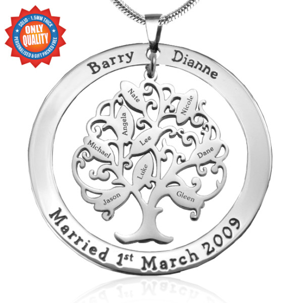 Personalised Tree of My Life Washer 9 - Sterling Silver - Handcrafted & Custom-Made