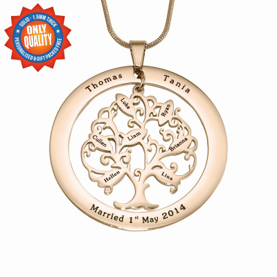 Personalised Tree of My Life Washer 7 - 18ct Rose Gold Plated - Handcrafted & Custom-Made