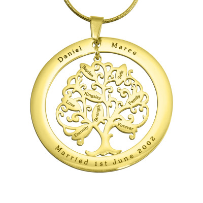 Personalised Tree of My Life Washer 8 - 18ct Gold Plated - Handcrafted & Custom-Made