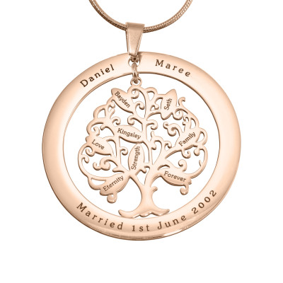 Personalised Tree of My Life Washer 8 - 18ct Rose Gold Plated - Handcrafted & Custom-Made