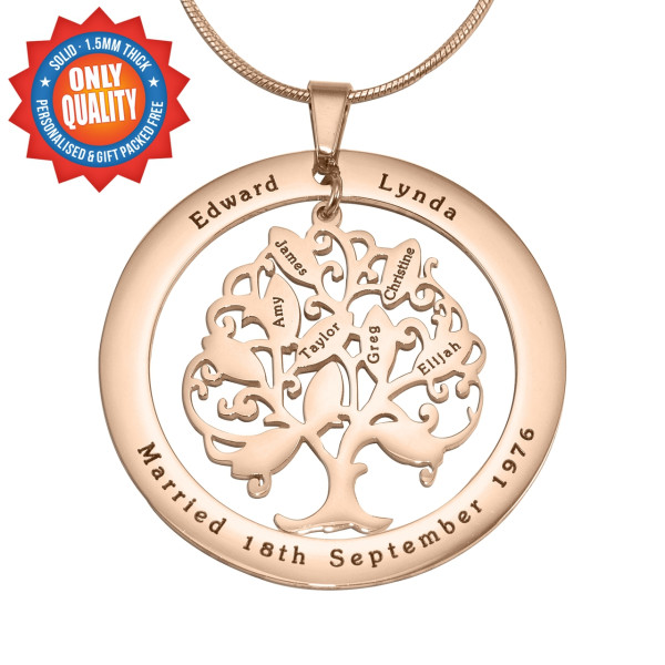 Personalised Tree of My Life Washer 10 - 18ct Rose Gold Plated - Handcrafted & Custom-Made