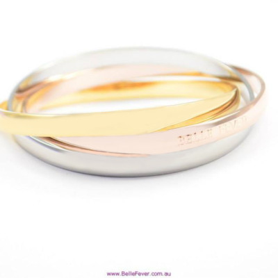 Personalised Mother Daughter Three Tone Bangle Set - Handcrafted & Custom-Made