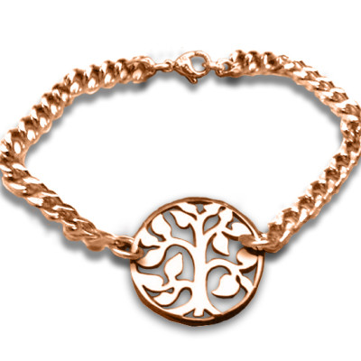 Personalised Tree Bracelet/Anklet - 18ct Rose Gold Plated - Handcrafted & Custom-Made