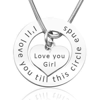 Personalised Circle My Heart Necklace - Sterling Silver - Handcrafted & Custom-Made