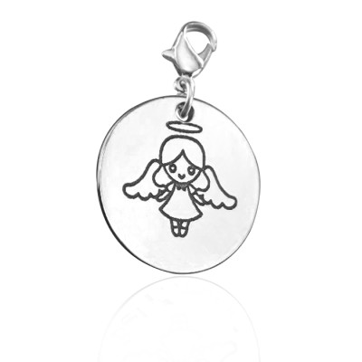 Personalised Angel Charm Silver - Handcrafted & Custom-Made