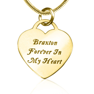 Personalised Forever in My Heart Necklace - 18ct Gold Plated - Handcrafted & Custom-Made