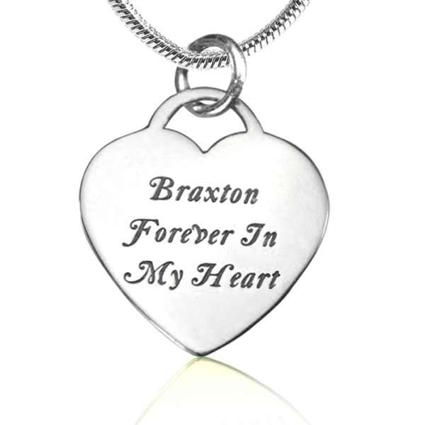 Personalised Forever in My Heart Necklace - Sterling Silver - Handcrafted & Custom-Made