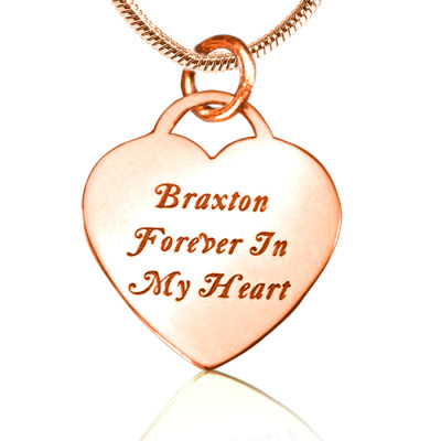 Personalised Forever in My Heart Necklace - 18ct Rose Gold Plated - Handcrafted & Custom-Made