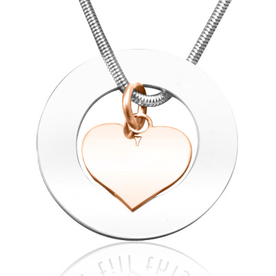 Personalised Circle My Heart Necklace - Two Tone HEART in Rose Gold - Handcrafted & Custom-Made