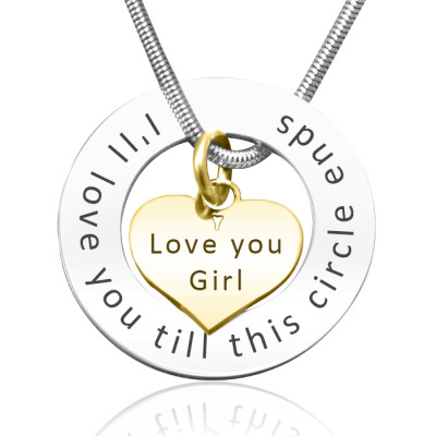 Personalised Circle My Heart Necklace - Two Tone HEART in Gold - Handcrafted & Custom-Made