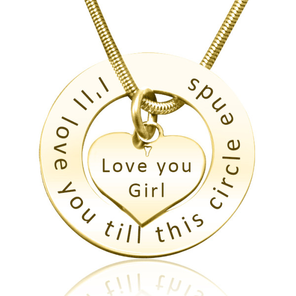 Personalised Circle My Heart Necklace - 18ct Gold Plated - Handcrafted & Custom-Made